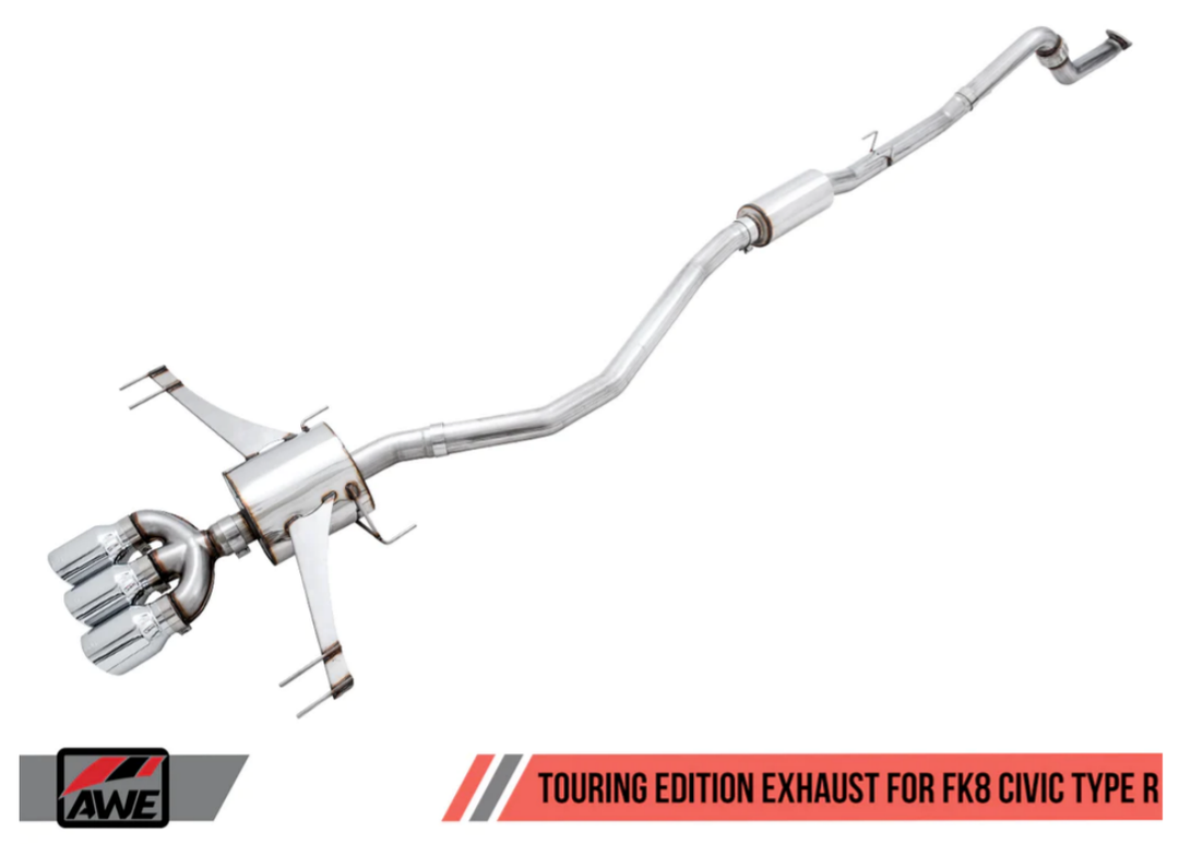 1_1 AWE Civic Type R Touring Edition Exhaust w/Front Pipe & Triple Diamond Black Tips - Image 1